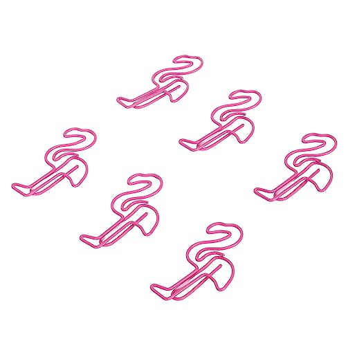100 Stück Büroklammern verhindern das Verrutschen, niedliche Flamingo-Form, kleine Lesezeichen, Büroklammern, Papierdokumente, Rosa von evhooe