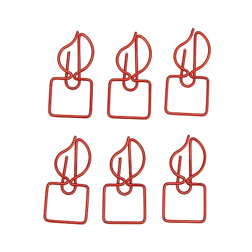 100 Stück Büroklammern verhindern das Verrutschen, niedliche Kerzenform, dekorative Metall-Lesezeichen, Büroklammern, Papierdokumente, rot 100 Stück Büroklammern verhindern das Verrutschen, niedliche Kerzenform, dekorative Metall-Lesezeichen, Büroklammern, Papierdokumente, rot von evhooe
