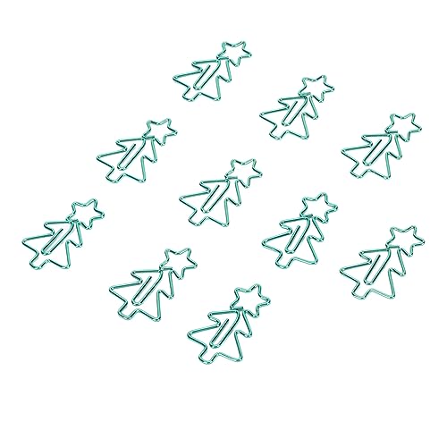 100 Stück Büroklammern verhindern ein Verrutschen, niedliche Weihnachtsbaum-Form, dekorative Metall-Lesezeichen, Büroklammern, Büro und Schule von evhooe