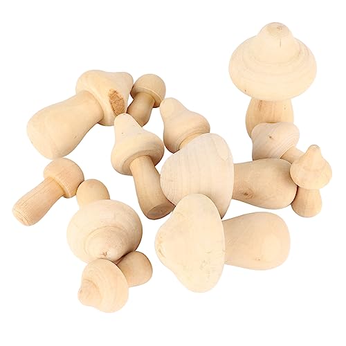 12 Stück DIY Unlackierte Holzpilze Handgemachte Holzpilze zum Bemalen für Handwerk Heimdekoration 12 Stück DIY Unlackierte Holzpilze Handgemachte Holzpilze zum Bemalen für Handwerk Heimdekoration von evhooe