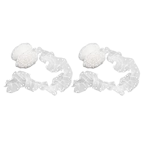 2-lagiges Satin-Organza-Spitzenband, Breite 6 cm, zuschneidbare Länge, DIY, weißes Spitzenband, weiße Kunstperle, 2 Stück 2-lagiges Satin-Organza-Spitzenband, Breite 6 cm, zuschneidbare Länge, DIY, weißes Spitzenband, weiße Kunstperle, 2 Stück von evhooe