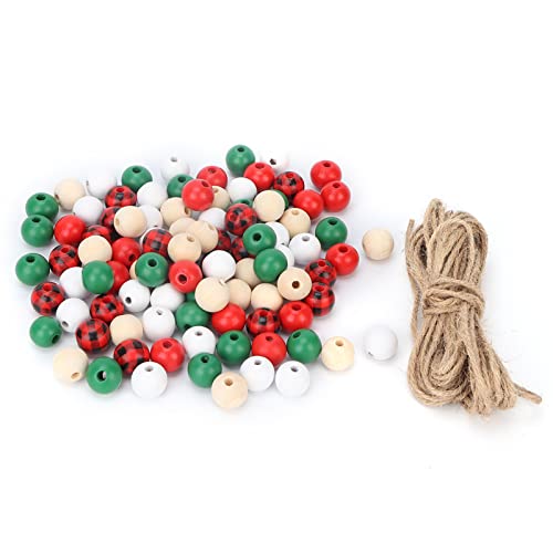 200-teiliges Weihnachts-Holzperlen-Set, 5 Farben, Perlenkette, DIY-Dekoration, Zubehör 200-teiliges Weihnachts-Holzperlen-Set, 5 Farben, Perlenkette, DIY-Dekoration, Zubehör von evhooe