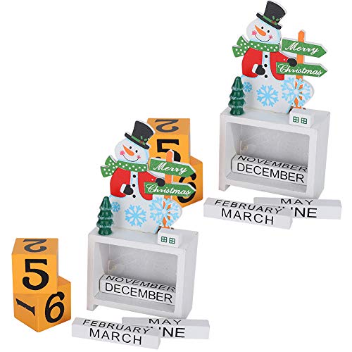 2er Set Weihnachtskalender, Adventskalender aus Holz, Würfelkalender, dekorativer Tischkalender, Dauerkalender als Countdown bis Weihnachten, Holzblockkalender, Weihnachtsmann, #611 2er Set Weihnachtskalender, Adventskalender aus Holz, Würfelkalender, dekorativer Tischkalender, Dauerkalender als Countdown bis Weihnachten, Holzblockkalender, Weihnachtsmann, #611 von evhooe
