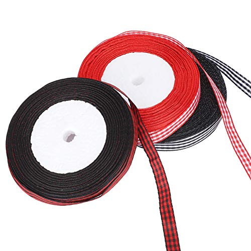 3 Rollen metallische Weihnachtsbänder – 22,7 m Rolle, kariertes Band, kariert, Stoff, Urlaubsverpackung, Weihnachtsbasteldekoration 3 Rollen metallische Weihnachtsbänder – 22,7 m Rolle, kariertes Band, kariert, Stoff, Urlaubsverpackung, Weihnachtsbasteldekoration von evhooe