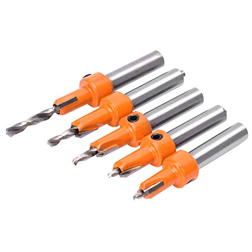5 x Kegelsenkerbohrer, Holzbearbeitung, selbstschneidende Bohrer, Tischlerwerkzeuge 5 x Kegelsenkerbohrer, Holzbearbeitung, selbstschneidende Bohrer, Tischlerwerkzeuge von evhooe
