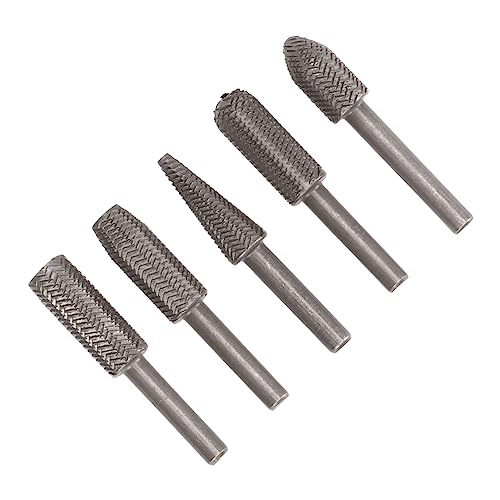 5 x Schneideisen-Bits, Wolframstahl-Legierung, 6 mm Schaft, Feilen-Set, Holz, Gummi, Entgraten, Formen, Rillen 5 x Schneideisen-Bits, Wolframstahl-Legierung, 6 mm Schaft, Feilen-Set, Holz, Gummi, Entgraten, Formen, Rillen von evhooe