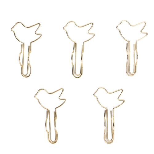 50 Stück Metall-Stift-Clips, niedlicher Cartoon-Vogel-Form, Büroklammern, Stifthalter für Notizbuch, Büro, Schule, Schreibwaren von evhooe