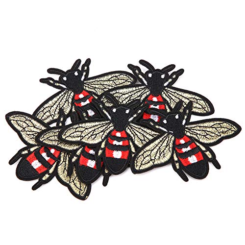 6 x niedliche Bienen-Form-Stickerei-Aufnäher, zum Nähen, dekorative Flicken zum Selbermachen, für Kleidung, Nr. 724 von evhooe
