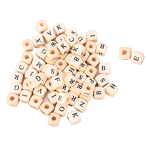 Buchstaben-Perlen zum Selbermachen, englische Holzbuchstaben, je Buchstaben-Perlen für Armbänder, 25,4 x 22,9 x 5,1 cm, 100 Stück von evhooe