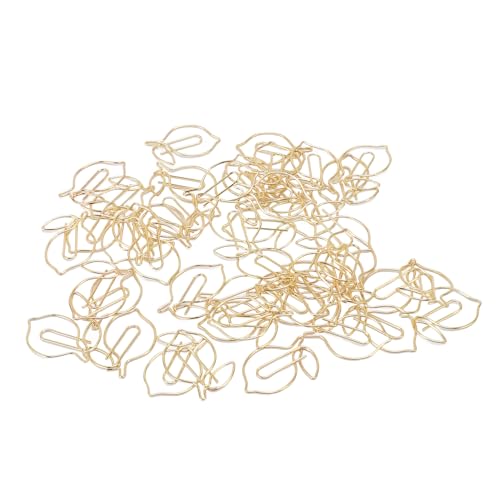 Büroklammern, goldfarben, niedlich, Zitronenform, Lesezeichen-Clips mit transparenter Box, für Büro, Schule, Zuhause, 100 Stück Büroklammern, goldfarben, niedlich, Zitronenform, Lesezeichen-Clips mit transparenter Box, für Büro, Schule, Zuhause, 100 Stück von evhooe