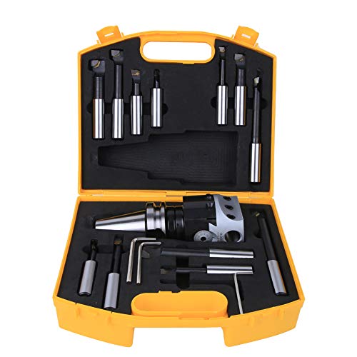 CNC-Bohrschneider-Set, hohe Härte, 40CR, Fräswerkzeug-Set, F1-18, 75 mm Kopfdurchmesser (BT40-F1-18-12 Stück) von evhooe