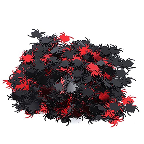 Halloween-Konfetti, Halloween-Party-Konfetti, Urlaub, dekorativ, 60 g, schreckliche Form, PVC-Konfetti für DIY (schwarze Spinne + rote Spinne) von evhooe