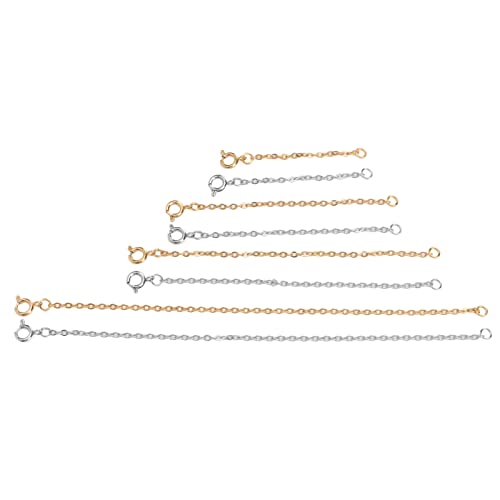 Halskettenverlängerung mit 4 Gold- und 4 Silberstäben, 5,1 cm/7,6 cm/10,2 cm/15,2 cm, Schmuck-Verlängerungsketten, für Armbänder, Fußkettchen und mehr Halskettenverlängerung mit 4 Gold- und 4 Silberstäben, 5,1 cm/7,6 cm/10,2 cm/15,2 cm, Schmuck-Verlängerungsketten, für Armbänder, Fußkettchen und mehr von evhooe