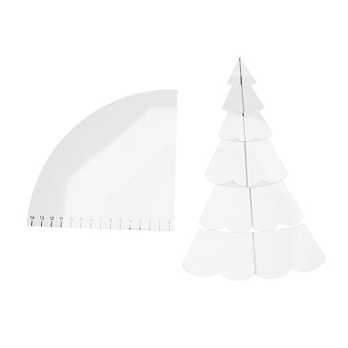 Handgefertigtes Weihnachtsbaum-Quilt-Set, transparentes Acryl, DIY-Schnittmuster, Vorlage, Lineal, Werkzeug-Set, Schüsselmatte zum Herstellen (mittel) von evhooe
