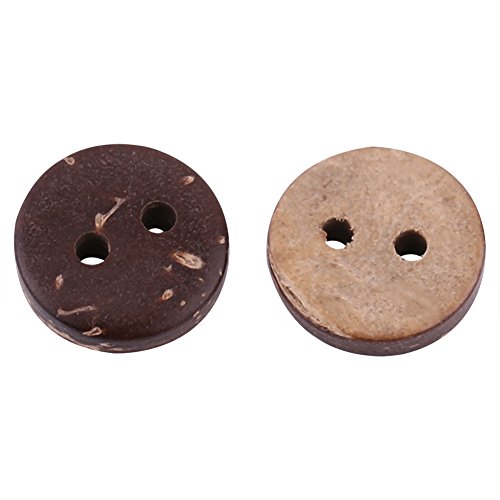 Knöpfe aus Kokosnussschale, 2 Löcher, zum Nähen, Scrapbooking, Dekoration, Zubehör, 10 mm, Braun, 400 Stück Knöpfe aus Kokosnussschale, 2 Löcher, zum Nähen, Scrapbooking, Dekoration, Zubehör, 10 mm, Braun, 400 Stück von evhooe
