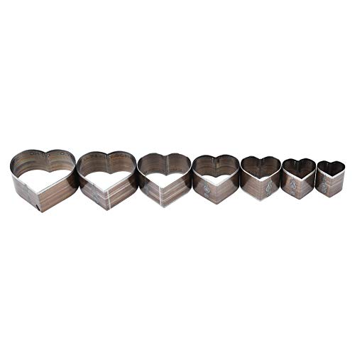 Leder-Lochstanzer-Sets, 9 x 9 x 3, 7 Stück, 20–50 mm, schöne herzförmige Stanzformen, Leder-Stanzformen von evhooe