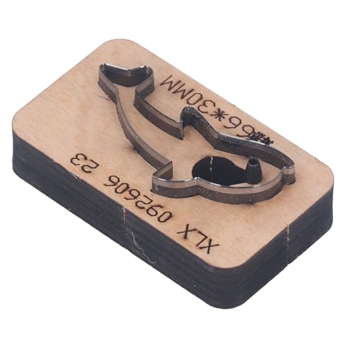 Leder-Stanzform, 66 x 30 mm, Legierung, Stahl, Birkenleder, Ausstecher für Bastelarbeiten Leder-Stanzform, 66 x 30 mm, Legierung, Stahl, Birkenleder, Ausstecher für Bastelarbeiten von evhooe