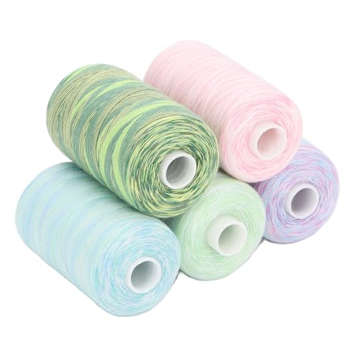 Nähgarn-Set, 914 m, buntes Polyester-Stickgarn, Spule, DIY, Handnähen, Nähen, 5 Stück von evhooe