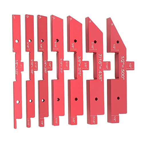 Router Table Setup Bars, 7-teiliges Aluminium-Setup-Blöcke, Höhenmesser-Set für Oberfräse, Tischsäge, Zubehör, Winkelholzbearbeitung Router Table Setup Bars, 7-teiliges Aluminium-Setup-Blöcke, Höhenmesser-Set für Oberfräse, Tischsäge, Zubehör, Winkelholzbearbeitung von evhooe