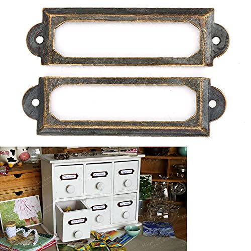 Schubladenschilder für Studenten, DIY, Retro-Schubladenschilder, Regal, Memo-Zubehör, bronzefarben, 20 Stück von evhooe