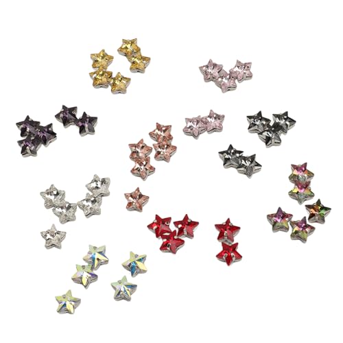 Strasssteine zum Aufnähen, 1 cm Durchmesser, elegant, verschiedene Farben, Mehrzweck-Glas-Strasssteine für Kleidung, Taschen, Schuhe, 45 Stück von evhooe