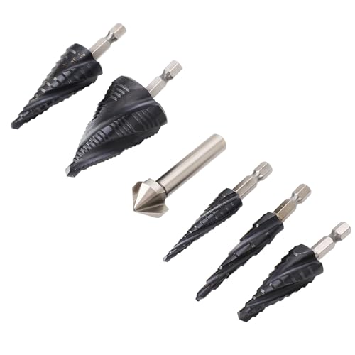 Stufenbohrer Set 4 Rillen 1/4 Zoll Schaft M35 Kobalt Pagode Bohrer Kit für Edelstahl Hartmetall Stufenbohrer Set 4 Rillen 1/4 Zoll Schaft M35 Kobalt Pagode Bohrer Kit für Edelstahl Hartmetall von evhooe