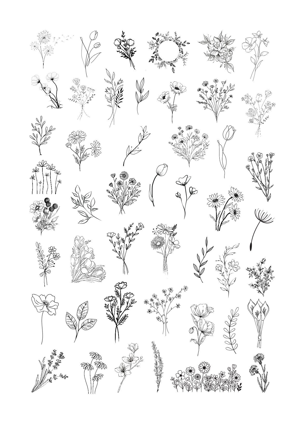 Klebetattoos Temporäre Tattoos Blumen Flowers Klebetattoos Temporäre Tattoos Blumen Flowers von evveprints