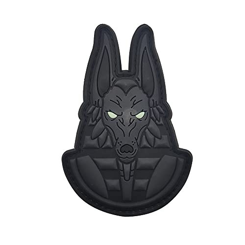 ewkft Antike griechische Mythologie Gott Medusa, Anubis, Bafuri, Shiva Legend PVC Gummi Patch Armband mit Haken Rückseite für Rucksack Kleidung (Anubis) von ewkft