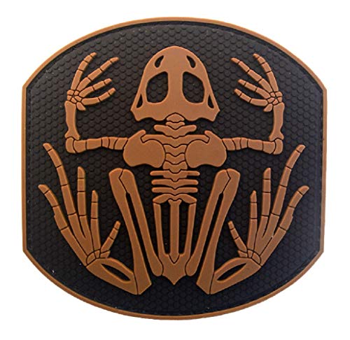 ewkft Seal Team 6 Skelett Frogman 3D Militär Patch PVC Abzeichen Taktische Aufkleber für Kleidung mit Haken (braun) 1 Stück von ewkft