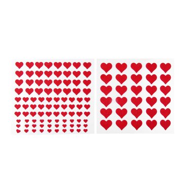 ewtshop® 122 Herzen-Aufkleber, Herzsticker in Rot, 4 verschiedene Größen, selbsthaftend von ewtshop