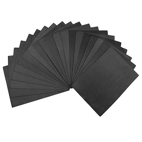 ewtshop® 20 Blatt Moosgummi, schwarz, Schaumstoff für Bastelarbeiten, DIN A3 von ewtshop