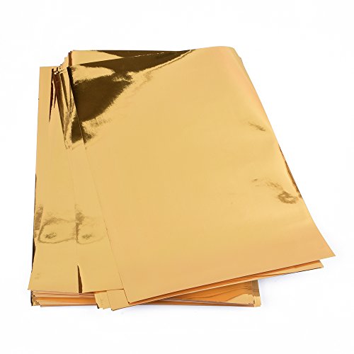 ewtshop® 25 Blatt Metallic Papier, Goldfolienpapier, Goldfolie, glänzendes Goldpapier für Bastelarbeiten zum Bekleben verschiedener Dinge wie Grußkarten etc., DIN A4 von ewtshop