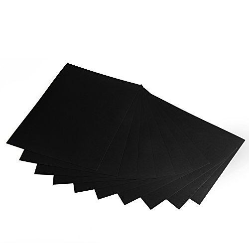 ewtshop® 50 Blatt Fotokarton, Bastelkarton schwarz, DIN A4, 300 g/m², Format 21,0 x 29,7 cm, schwarz durchgefärbt ohne helle Kanten, alle Seiten schwarz, feine Oberfläche von ewtshop