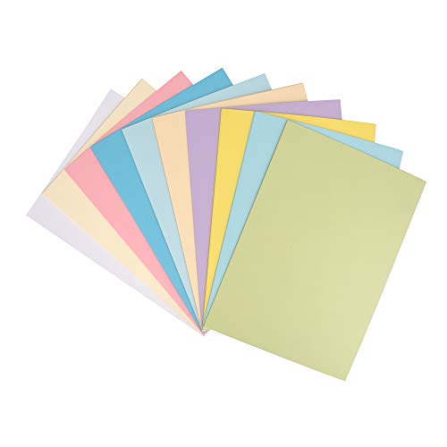 ewtshop® Foto-Karton in tollen Pastelltönen, 50 Blatt, 10 Verschiedene Pastell Farben, Bastelpapier von ewtshop