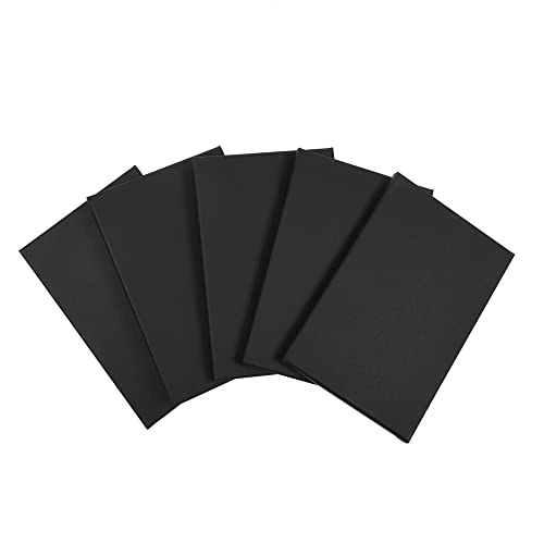 ewtshop® Leinwände mit Keilrahmen, 100% Baumwolle, 5 Stück, 20 x 30 cm - schwarz von ewtshop