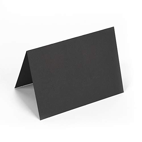 ewtshop® 50 Stück schwarze Tischkarten, gut beschriftbar, als Platzkarten, Namenschilder, Namenskarten, Buffetkarten, Kuchenschilder für Hochzeiten, Geburtstage, Firmenfeiern uvm. von ewtshop