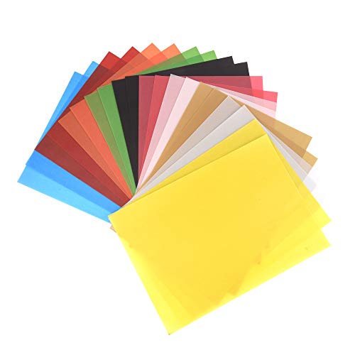 ewtshop® 20 Blatt buntes Transparentpapier, 10 Farben, DIN A4, 100 g/qm, Pergamentpapier zum Basteln, Verpacken, Scrapbooking von ewtshop