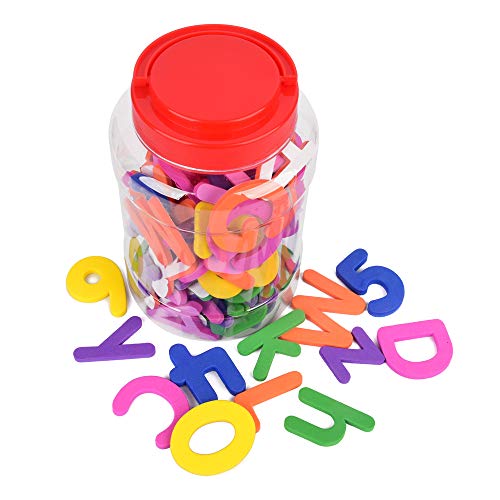 ewtshop® Moosgummi Buchstaben und Zahlen, 114 Selbstklebende Groß- und Kleinbuchstaben aus Schaumstoff, farblich gemischt von ewtshop