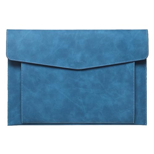 Eyintlofc PU Leder A4 Schnellhefter Dokumentenhalter mit 2 Fächern Umschlag Ordner Etui mit Schnappverschluss für Quittung Vertrag (Blau) von eyintlofc