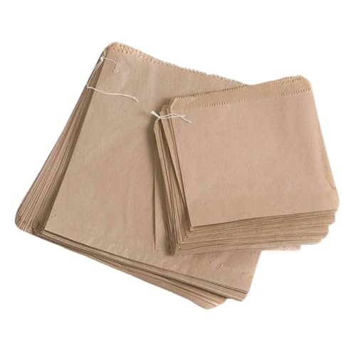 ezkart 100 Stück – vielseitige braune Papiertüten in verschiedenen Größen für Lebensmittel, Gemüse, Brot und Obst, ideal als Sandwich, Kuchen, Papier-Lebensmittelbeutel, Pick- und Mixbeutel von ezkart