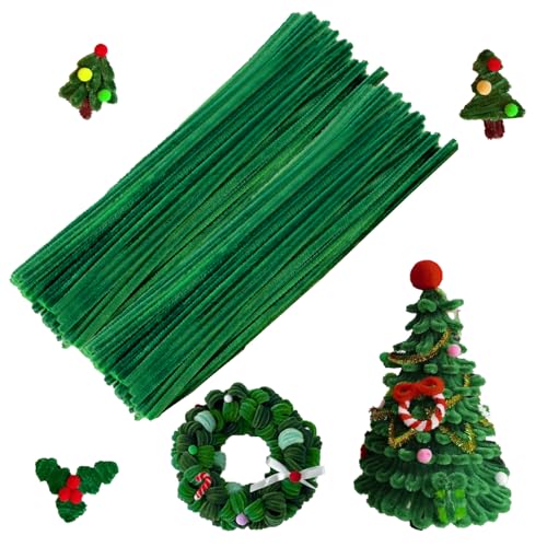 Pfeifenputzer Grün,Pfeifenputzer Zum Basteln,Pfeifenputzer,Basteln Weihnachten,Chenilledraht,Pfeifenreiniger Grün,Pfeifenputzer Zum Basteln Grün,Grüne Pfeifenputzer,Weihnachten Pfeifenreiniger,200 Pcs von fIkxtvee