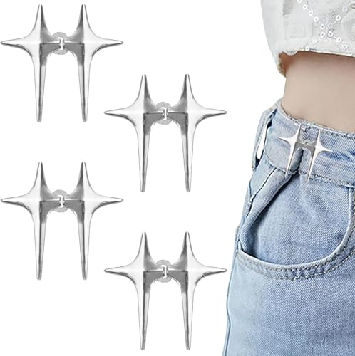 4 Paar fKiZanthene Vierzackiger Stern Jeansknöpfe Pins Jeans Taille Straffung Clips No-Sew Verstellbare Knopfstifte Wiederverwendbare Abnehmbare Taillenspanner für Jeans, Hosen & Röcke 4 Paar fKiZanthene Vierzackiger Stern Jeansknöpfe Pins Jeans Taille Straffung Clips No-Sew Verstellbare Knopfstifte Wiederverwendbare Abnehmbare Taillenspanner für Jeans, Hosen & Röcke von fKiZanthene