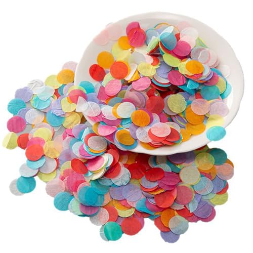 fKiZanthene 12000 Stück 2,5 cm 100 g buntes Konfetti mehrfarbiges Papierkonfetti für Hochzeiten, Partys & Feiern, Ballonfüller & Tischdekorationen von fKiZanthene