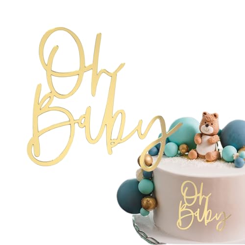 fKiZanthene Oh Baby Tortenaufsatz Gold Acryl "Oh Baby!" Tortenaufsatz & Windeltortendekor-Set, perfekt für Geschlechtsoffenbarungspartys, Babypartys und Neugeborenenenfeiern fKiZanthene Oh Baby Tortenaufsatz Gold Acryl "Oh Baby!" Tortenaufsatz & Windeltortendekor-Set, perfekt für Geschlechtsoffenbarungspartys, Babypartys und Neugeborenenenfeiern von fKiZanthene