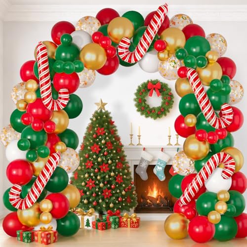 Luftballons Girlande Weihnachtsdeko - 116 Stück Luftballons Weihnachten mit Ballon Rot Grün Gold Weiß Zuckerstangen Folienballons für Weihnachtsfeier, Merry Christmas Girlande Party Deko Luftballons Girlande Weihnachtsdeko - 116 Stück Luftballons Weihnachten mit Ballon Rot Grün Gold Weiß Zuckerstangen Folienballons für Weihnachtsfeier, Merry Christmas Girlande Party Deko von fairymaiden