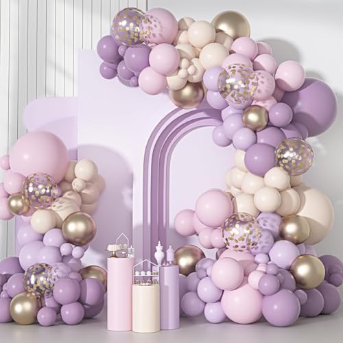 Rosa und Lila Luftballons Bogen Kit, 115pcs Pastell Ballon Girlande mit Lila Ballon, Baby Pink und Elfenbein Weiß Ballon, Prinzessin Ballons für Geburtstag Party Dekorationen Mädchen Frauen Baby Rosa und Lila Luftballons Bogen Kit, 115pcs Pastell Ballon Girlande mit Lila Ballon, Baby Pink und Elfenbein Weiß Ballon, Prinzessin Ballons für Geburtstag Party Dekorationen Mädchen Frauen Baby von fairymaiden