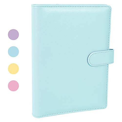 falllea A5-Ringbuch aus PU-Leder, nachfüllbar, 6 runde Ringbucheinband, Business-Notizblock und Meeting-Notizbuch, Reise-Notizbuch, Tagebuch, Einband (blau) von falllea