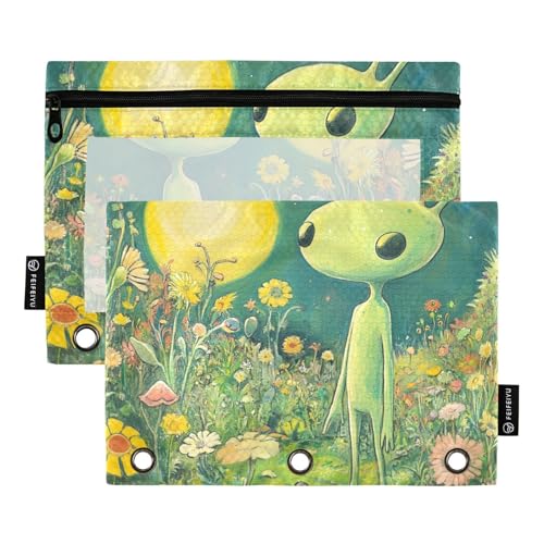 Aliens Blumenfeld-Bindertaschen, 3 Locher für drei Ringe, Ordnertaschen mit drei Ringen, für Schule, Schreibwaren, Organizer, Upplies Aliens Blumenfeld-Bindertaschen, 3 Locher für drei Ringe, Ordnertaschen mit drei Ringen, für Schule, Schreibwaren, Organizer, Upplies von famyily