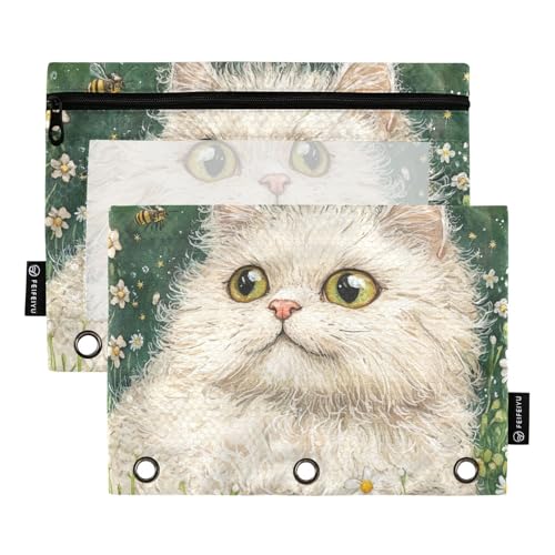 Art Selkirk Rex Cats Ordnertaschen, 3 Locher für 3 Ringe, Ordner mit drei Ringen, für Studenten, Büro, Dokumenten-Organizer, Grün Art Selkirk Rex Cats Ordnertaschen, 3 Locher für 3 Ringe, Ordner mit drei Ringen, für Studenten, Büro, Dokumenten-Organizer, Grün von famyily