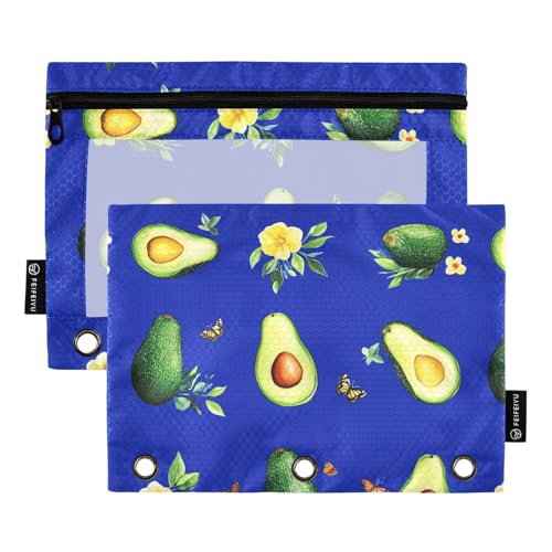 Avocado Fruit Ringbuchtaschen aus Kunststoff, mit Löchern für Bürobedarf, Königsblau von famyily